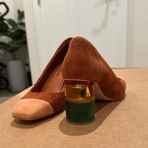 Charlotte Stone Risa Suede Block Heel Pumps